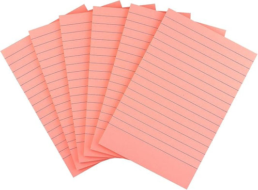Early Buy 6 Pads Lined Sticky Notes with Lines 4x6 Self-Stick Notes Bright Color Sticky Notes, 45 Sheets/Pad (Pink)