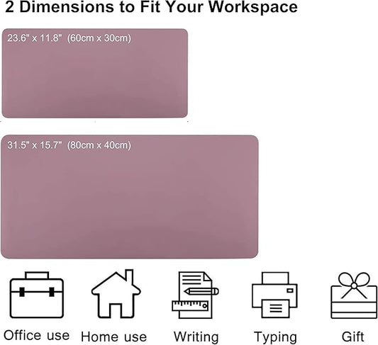 SUJAYU Dual Sided PU Leather Desk Pad, Mouse Pad, Office Desk Mat, Non-Slip Laptop Desk Pad, Waterproof Desk Writing Pad for Office and Home (23.6" x 11.8", Pink+Purple)