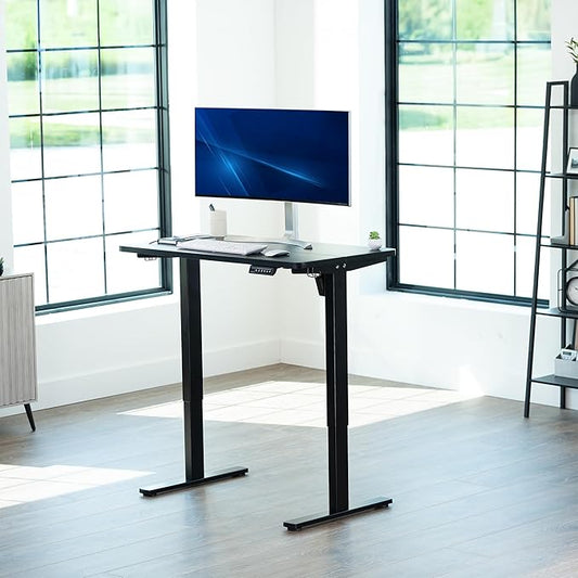 VIVO Electric 43 x 24 in Standing Desk, Memory Height Adjustment, 1B Series, Holds 220 lbs, Black Top, Black Frame, DESK-1B4B