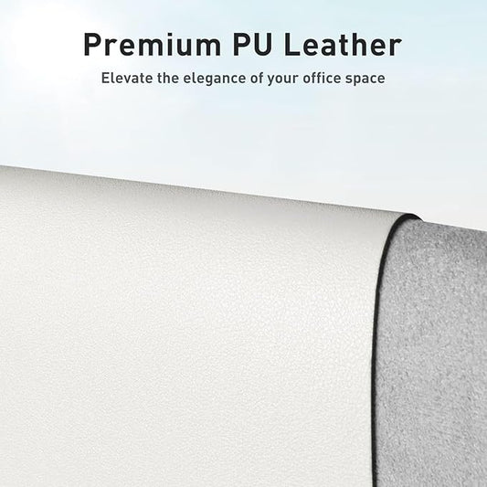 Aothia Large Faux Leather Desk Pad / Mouse Pad — White