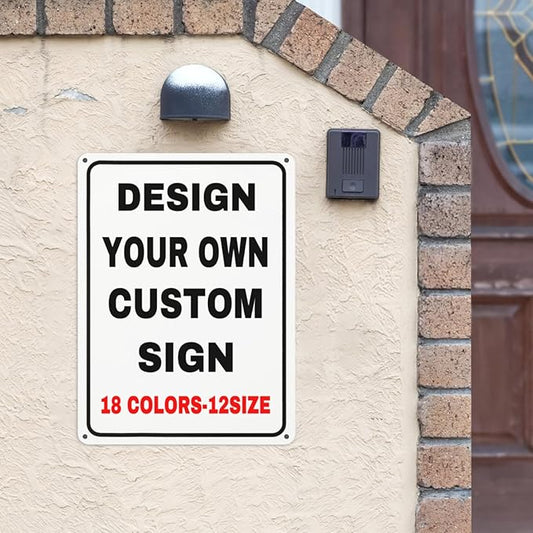 Custom Outdoor Metal Personalized Signs With Your Photo, Text, Logo - Decorative House Sign for Business, Workplace, Office, Home