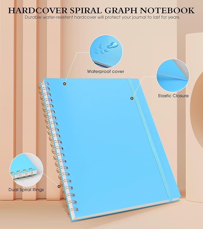 Graph Paper Notebook (Blue, A4)