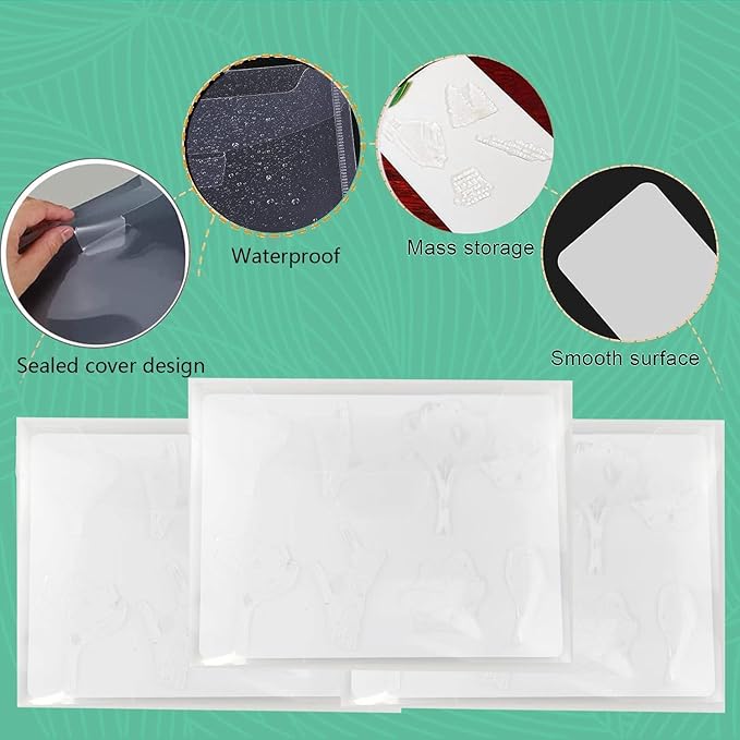 BROTOSPAC 48 PCS Clear Stamps Storage Panels,Resealable Die Cut Storage Bag, White Plastic Stamps Organizer Panels, Clear Stamp Organizer Set for Die Cutting and Decorative (48)