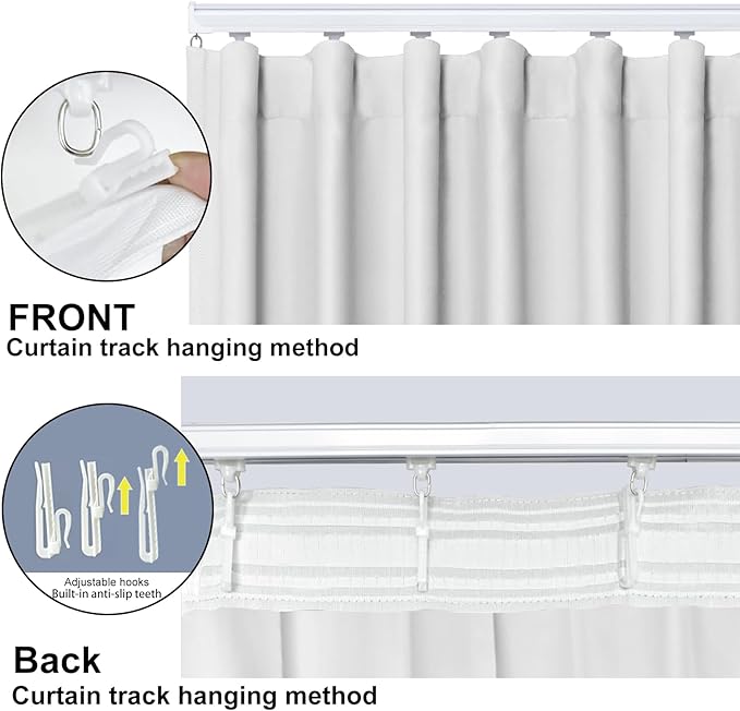 cbsroro Room Divider Blackout Curtain Track Curtains Wall Dividers Panels Screen for Living Rooms Bedroom Office Privacy Partition Separation, W120 × L84 Inch,1 Panel, White