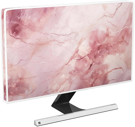 Baocicco Fashion Pink Marble Computer Monitor Dust Cover 22, 23, 24, 25 Inch Full Body Cover for Computer Screen Panel Case Computer Sleeve Compatible with iMac 24, 22-25 PC, Desktop and TV