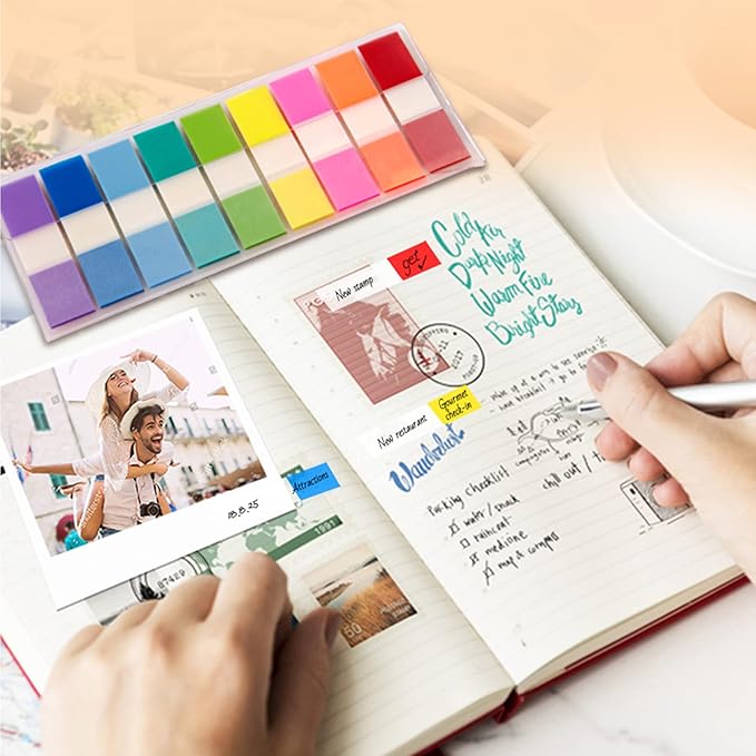 Golcellia Transparent Sticky Notes / Page Markers — 1,440 Pieces