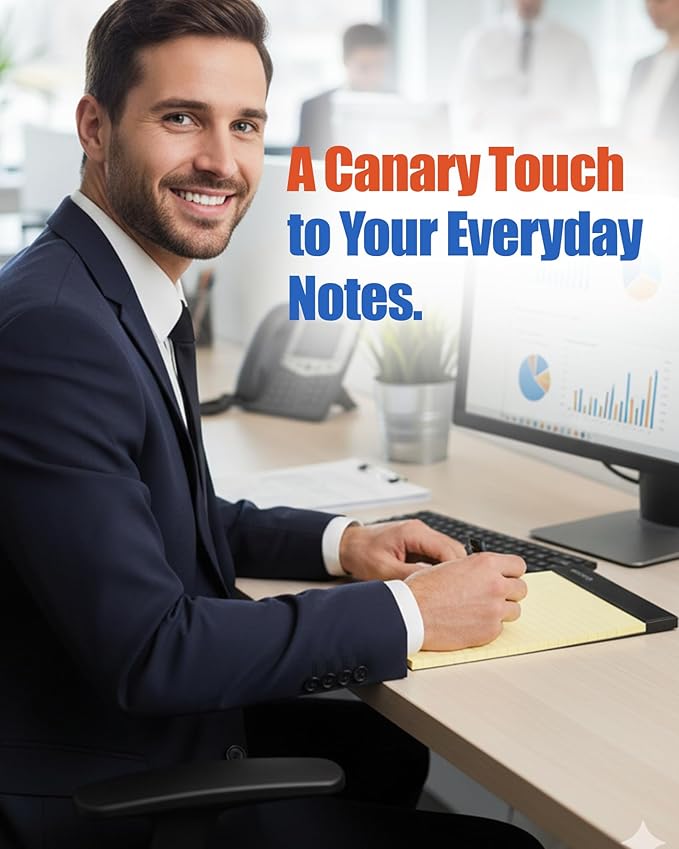 Mintra Office Legal Pads - ((PREMIUM CANARY 6pk, 8.5in x 11in, WIDE RULED))