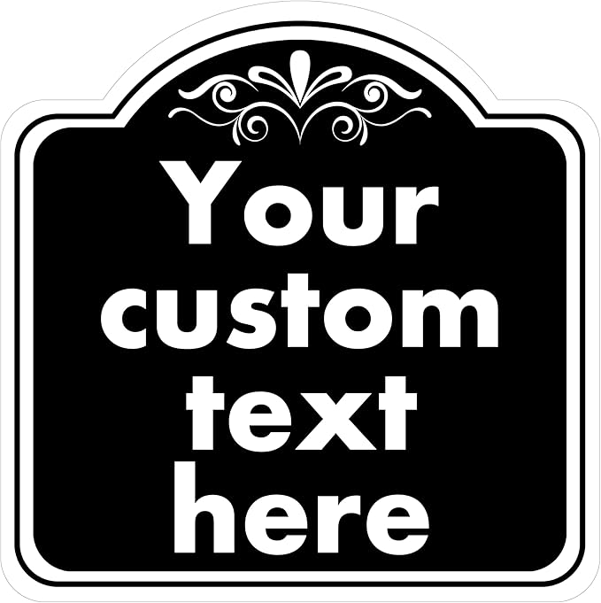 HK SIGNS Custom Indoor/Outdoor Aluminum Weatherproof Metal Sign, Modern Minimalist Style, Black, 14*14 Inch, Customize for Office, Business, Workplace, Home, Delivery Signs