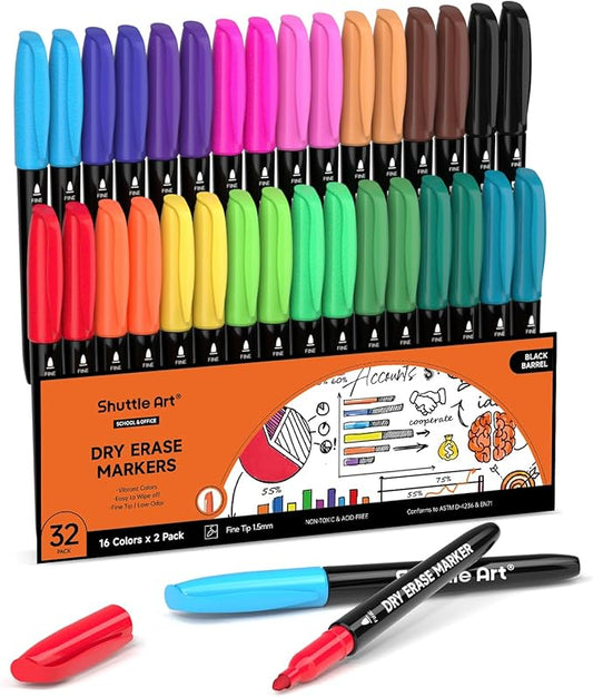 Shuttle Art Dry Erase Markers (32 Pack)