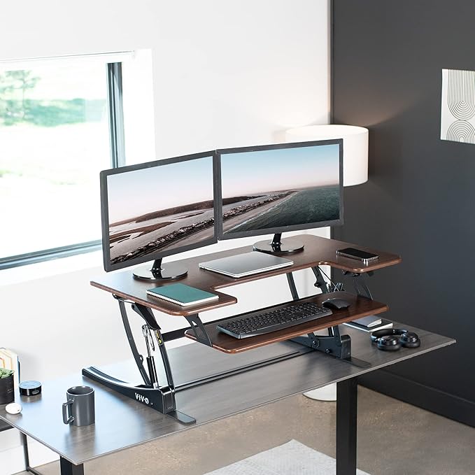 VIVO 42 inch Height Adjustable Stand Up Desk Converter (Black)
