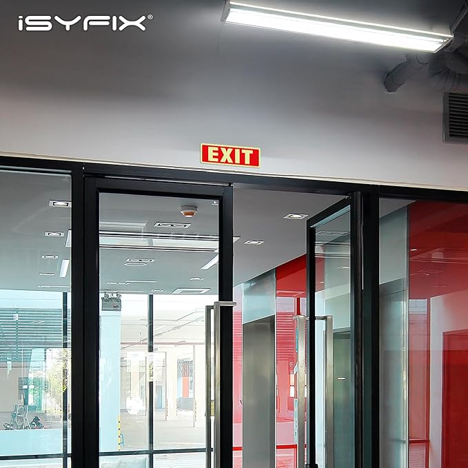 iSYFIX Exit Glow in the Dark Sign Aluminum – 2 Pack 12x4 Inch – Photoluminiscent, Laminated for Ultimate UV, Weather & Fade Resistance, Indoor & Outdoor for Business, School, Office, Warehouse