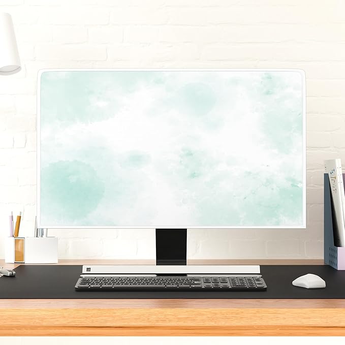 Baocicco Abstract Watercolor Waterproof TV Display Screen Cover 32 Inch Cyan Marble Dip Dyeing Dust Proof TV Covers for Television Screen Anti-Static Dustproof Protective，Mint Green
