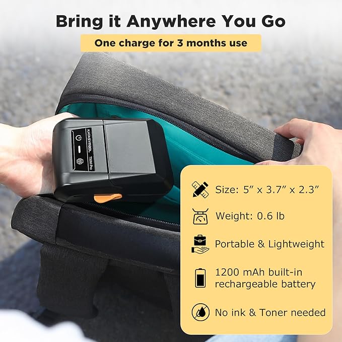 SUPVAN T50M Pro Bluetooth Label Maker Machine with 4 Tapes, Wide Waterproof Label, Versatile App with 40 Fonts and 650+ Icons, Inkless Labeler for Home, Kitchen, School, Office Organization, Black