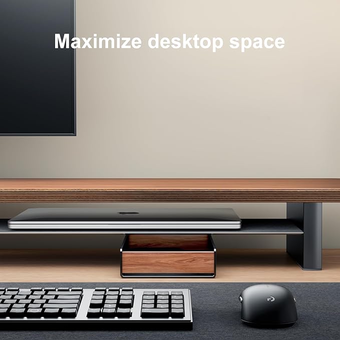 UPERGO Walnut Desk Tray Organizer with Drawer