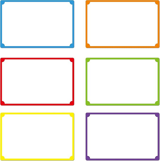 300pcs 6 Colors Plain Name tag Labels with Perforated Line for School Office Home (3.5"x2.2" Each) …