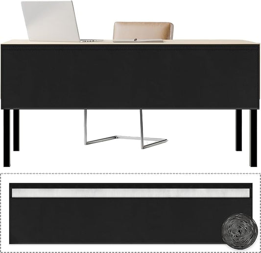 EcoBrisa 60" Under Desk Privacy Panel with Cable Management Organizer Sleeve Self-Adhesive Modesty Panel for Cord Organizer Pockets and Desk Skirt for Home Office or Standing Workstation