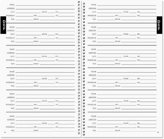 Navy Blossoms Address Book - 94 Pages; 5" x 8-1/2", Spiral-Bound, 50 Replacement Cover Stickers