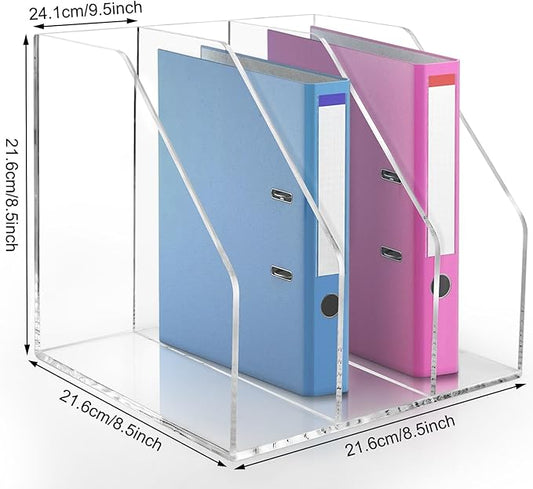 WYFHLPMMA Acrylic Paper Tray Stackable Letter Organizers, Clear Paper Desk Organizer, 3-Tier, Desk A4 File Holder for Office Document Desktop File