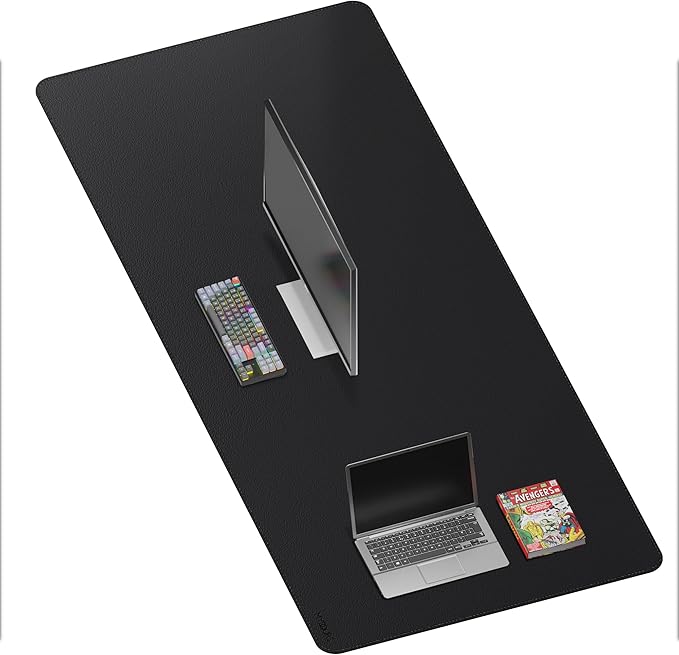 Mydours Super Large 75" x 32" Desk Mat, Full Desk Blotter Pad, Desktop Computer Desk Mat, Mouse Pad for Home Office & Computer Workstation, Extra Pad for Standing Desk (Black)