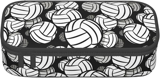 HKHEHOP Volleyball Ball Pattern Pencil Case Big Capacity Storage Pencil Pouch Stationery Bags With Zipper Portable Pen Holder Box Organizer For Boys Girls Teens Student College School Office Supplies