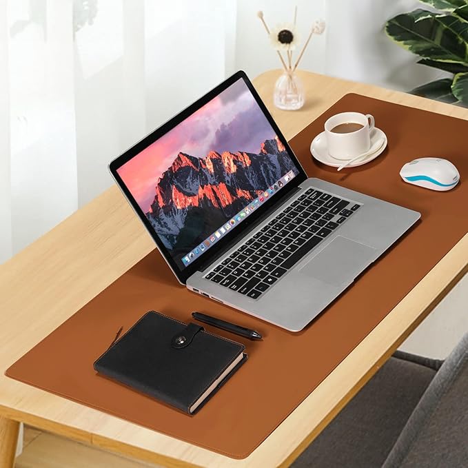 Wolaile Desk Pad Blotter — 36×17 in, Brown