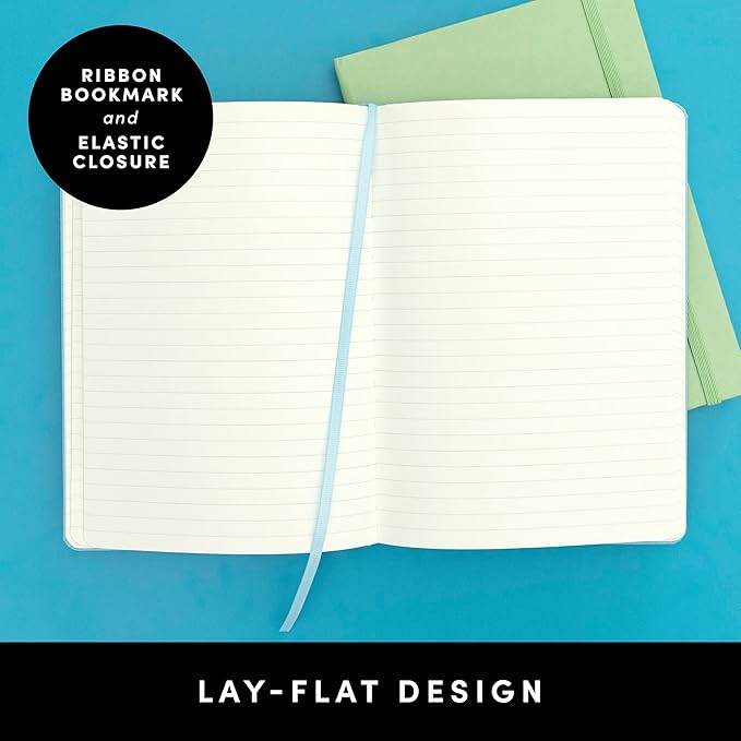 PAPERAGE Lined Journal Notebook, (Yellow), 160 Pages, Medium 5.6 in x 8 in - 100 GSM Thick Paper – Hardcover Journaling Notebook for Work, School & Note Taking