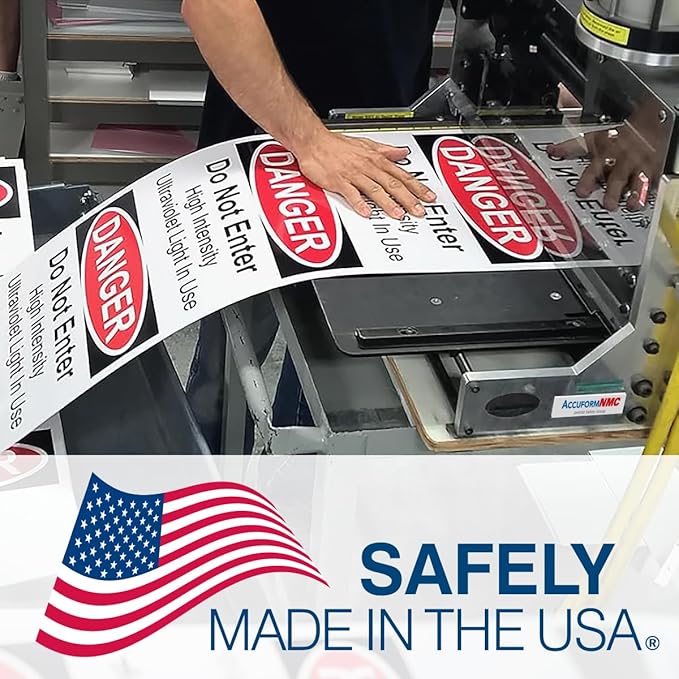 Custom OSHA Style Danger Sign 7" x 10" Plastic Sign, Customizable "Your Text Here", by AccuformNMC Made in USA