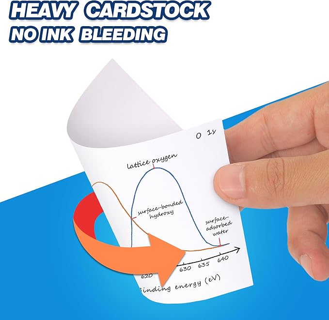 Chell 200 Count Blank Index Cards 3x5 Inch Heavyweight, No Bleed-Through, Double Side Unlined, 74 lb. Cover Weight, White