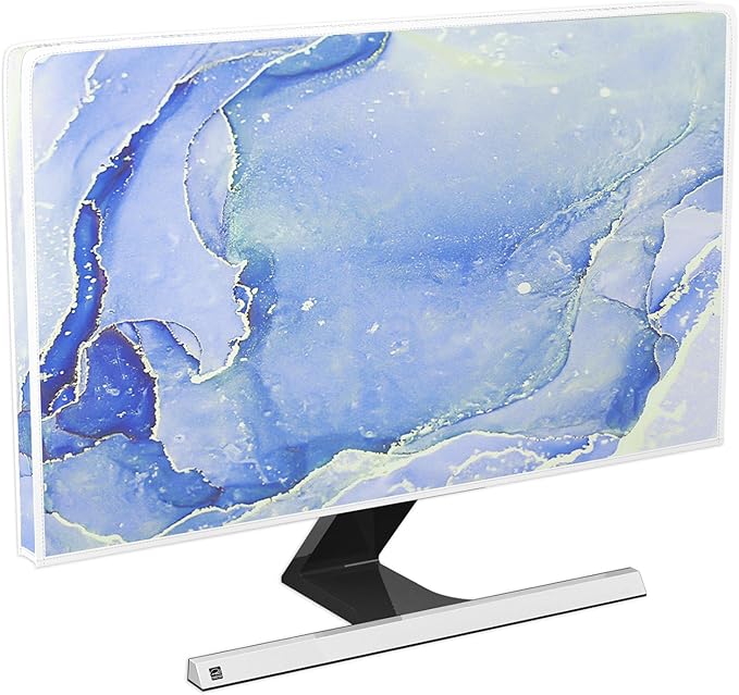 Baocicco Modern Violet Marble Waterproof TV Cover Anti-Static Dustproof Protective Cover for LCD/LED/HD 75 Inch Decorative Monitor Accessories Covers for Television LED LCD OLED TVs Screen