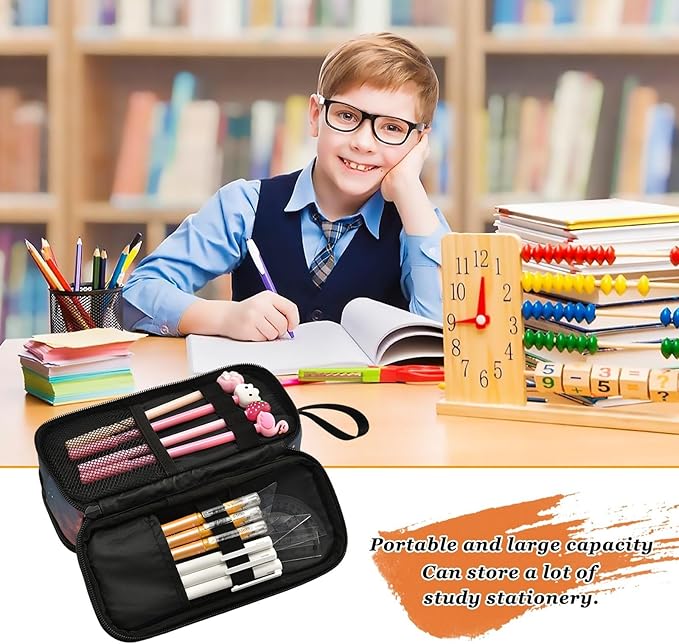 BOENLE Dinosaurs Roar Pencil Case Box Boys Girls Large Pencil Pouch with Zipper Compartments Big Capacity Stationery Pen Bag Organizer for Kids Teens Adults School