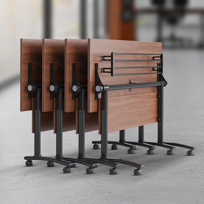 Conference Table Foldable Meeting Tables,Flip Top Mobile Training Table The folding conference table With Silent Wheels Is Convenient And Fast,Modern Mobile Meeting Tables (2pack 140*60*75)