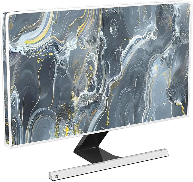 Baocicco Gray Gold Marble Waterproof 55 Inch TV Dust Cover Anti-Static Dustproof Protective Aesthetic Texture Screen TV Covers Full Body Cover for Television Screen Desktop PC LED LCD OLED