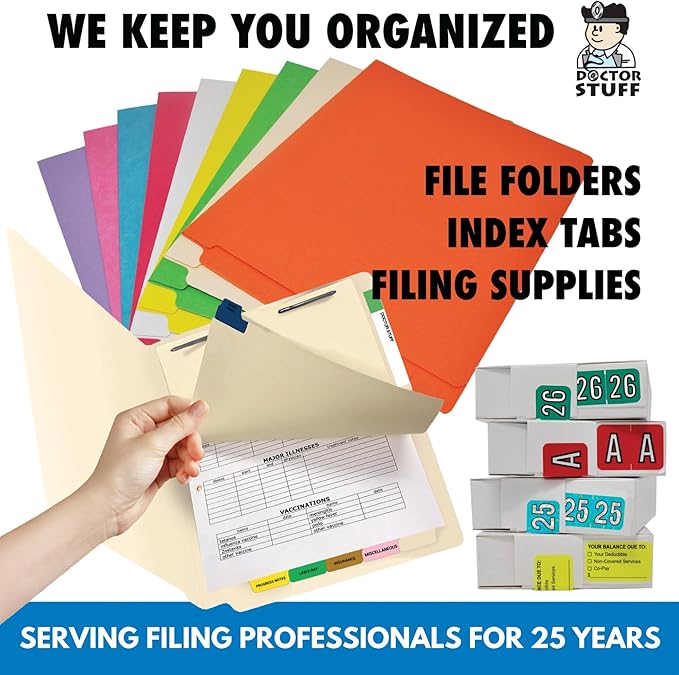 2026 Year Stickers, Doctor Stuff 2026 Chart Stickers, Purple/Black Color Coded, POS Style, USA Made Year Labels for End Tab File Folders, 500/Roll, 1 Roll, 3/4" x 1-1/2"