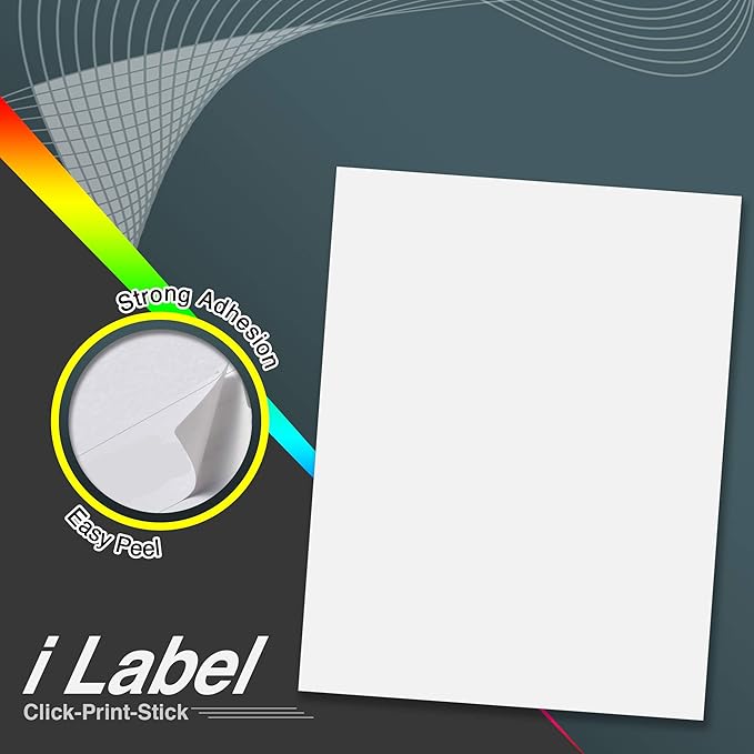 8.5" x 11" Full Sheet Label Sticker Paper for Laser...