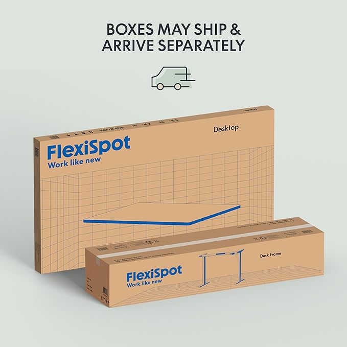 FLEXISPOT EN1 One-Piece Standing Desk with 1-Inch Thick Seamless Desktop, 55"x28" Electric Height Adjustable Desk for Home Office, Multi-Monitor Setups & Easy Assembly, Mahogany