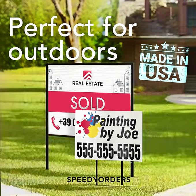 Custom Metal & Aluminum Signs - Personalized Outdoor Business Signs, White (Red, 18x12 In)