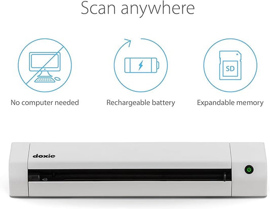 Doxie Go SE - The Intuitive Portable Document Scanner with Rechargeable Battery and Easy Software for Home, Office, or Work from Home