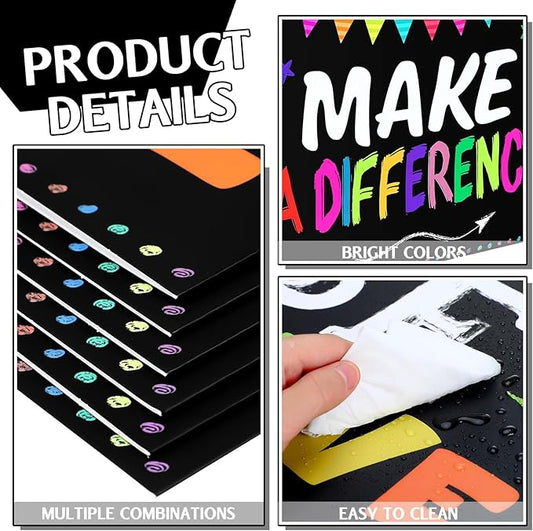 Honoson 24 Pcs Bulk Inspirational Privacy Folders for Students Cardboard Test Privacy Boards Motivational Words Desk Dividers Shield for Classroom School Study Supplies, 6 Styles(Positive)