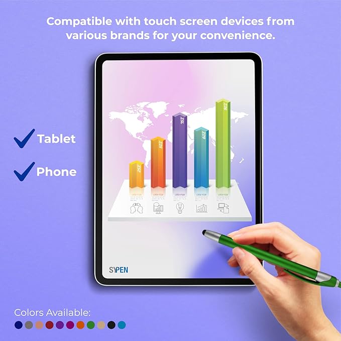Personalized with Your Custom Logo or Text Pens-Pack of 450- for Marketing, Parties, and Events, 2 in 1 Capacitive Stylus & Ballpoint Pen Compatible with Touchscreen Devices, Black Ink, Blue Pens