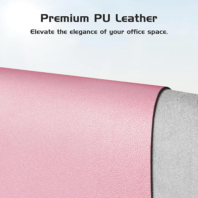 Aothia Large Faux Leather Desk Pad / Mouse Pad — Pink