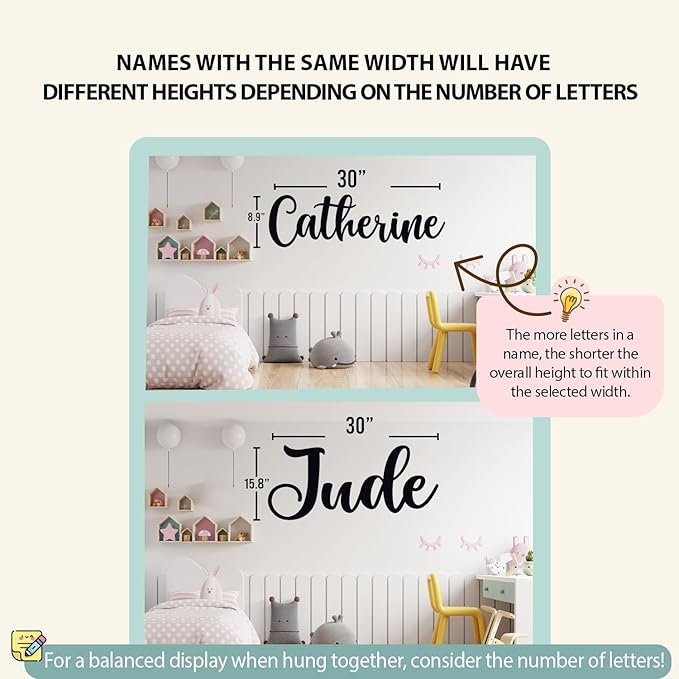 Personalized Wooden Name Sign for Nursery - Custom Name Signs for Kids Room, Personalized Nursery Name Sign - Perfect Room Decoration, Wall Name Decoration & Wedding signs, Family Name Signs (First & Middle Name - Style 2)