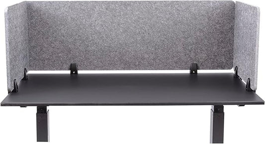Stand Up Desk Store ReFocus Raw Clamp-On Acoustic Desk Divider Mounted Privacy Panel to Reduce Noise and Visual Distractions (Castle Gray, 47.25" x 16")
