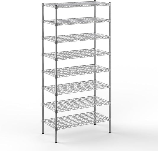 Regal Altair 18" Deep x 36" Wide x 74" Height Wire Shelving Kit | 8-Tier | NSF Commercial Storage Rack Unit