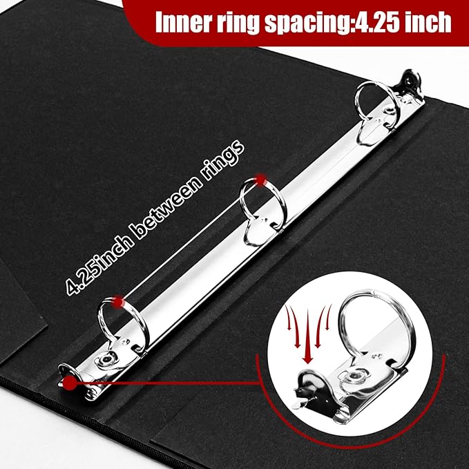 Vienrose 3 Ring Binder 1 Inch Round Rings with Linen Fabric Cover, Fits 8.5 x 11 Inch Paper, Durable Organizer for School, Office, Home, Recipes, Khaki