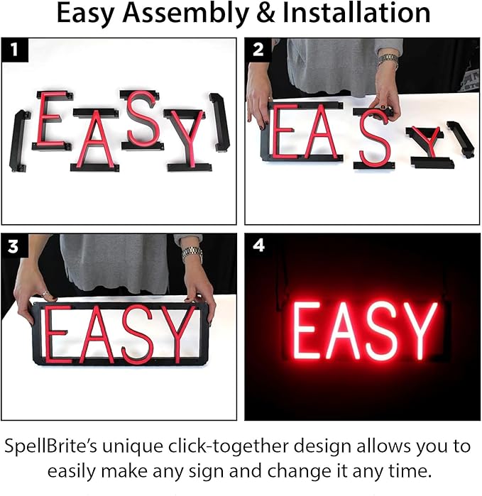 SpellBrite LOBBY Sign | Directional Sign with Neon Look, Blue LED Light Source | 20.4" x 6.3"