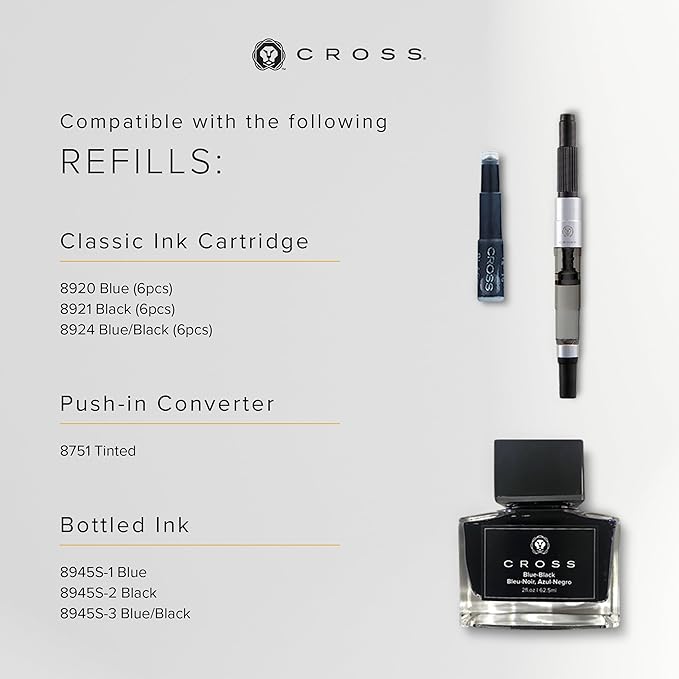 Cross ATX Refillable Fountain Presented in a Luxury Gift Box (Black)