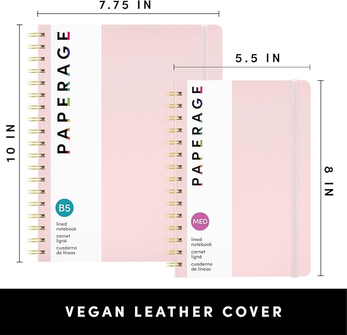 PAPERAGE Lined Spiral Journal Notebook — B5