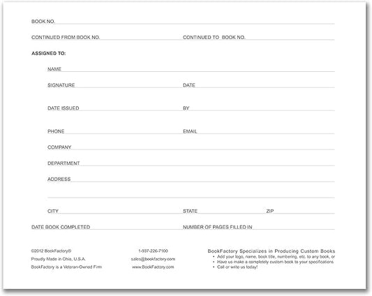 BookFactory Visitor Log Book Visitor Register Visitors Sign-in Book - 120 Pages, 8 7/8'' x 7'' - Blue Cover, Section Sewn Hardbound (Made in USA)