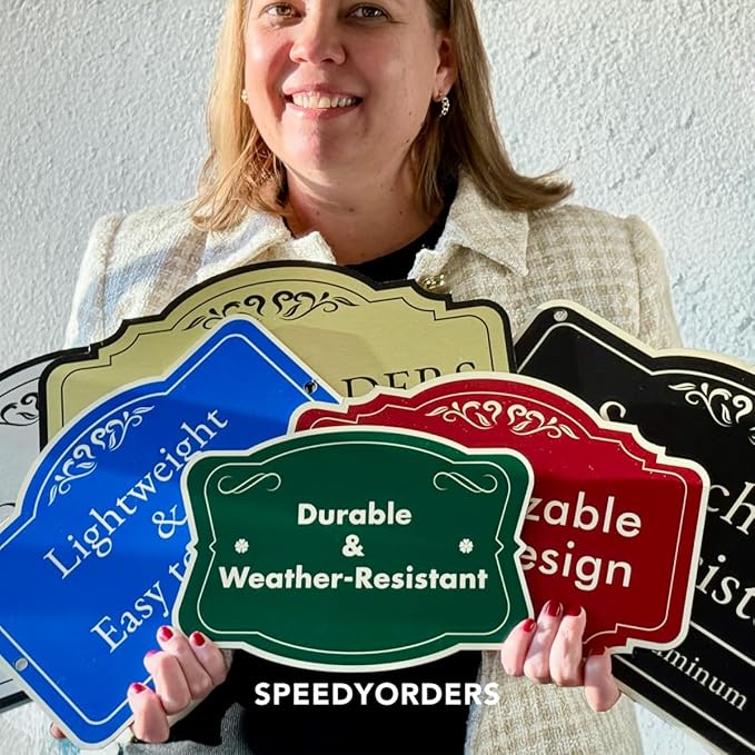 Custom Decorative Outdoor Metal Sign - Personalized Aluminum Driveway Sign, Waterproof, Made in USA - Design 1 Black Charcoal 30x24 In
