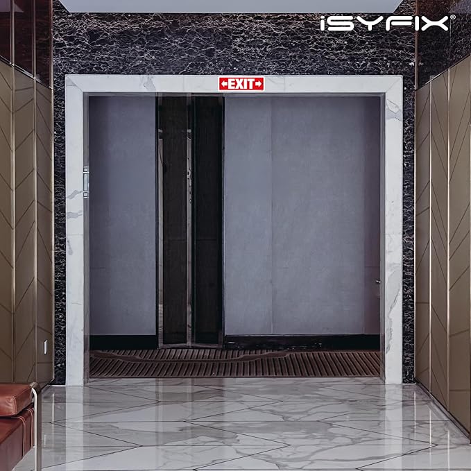 iSYFIX Exit Signs 12 Pack 12x4 Inch with Directional Right & Left Arrows - Rust Free Aluminum, Laminated for UV, Weather, Scratch Resistance - Ideal for Offices, Schools, Theaters, Restaurants